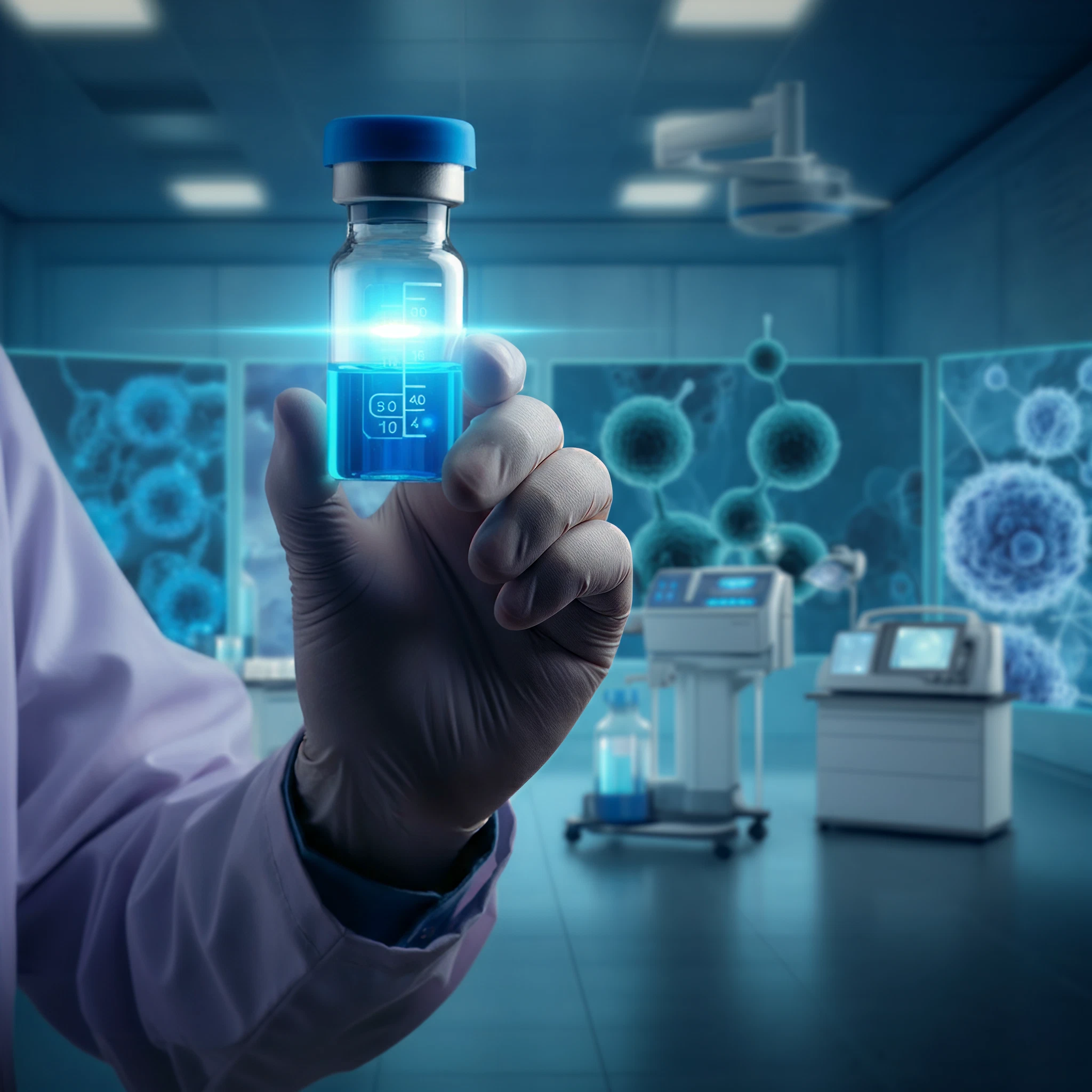 Man holding exosomes